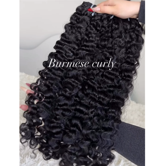 Cambodian Raw Hair Bundles - Burmese Curly