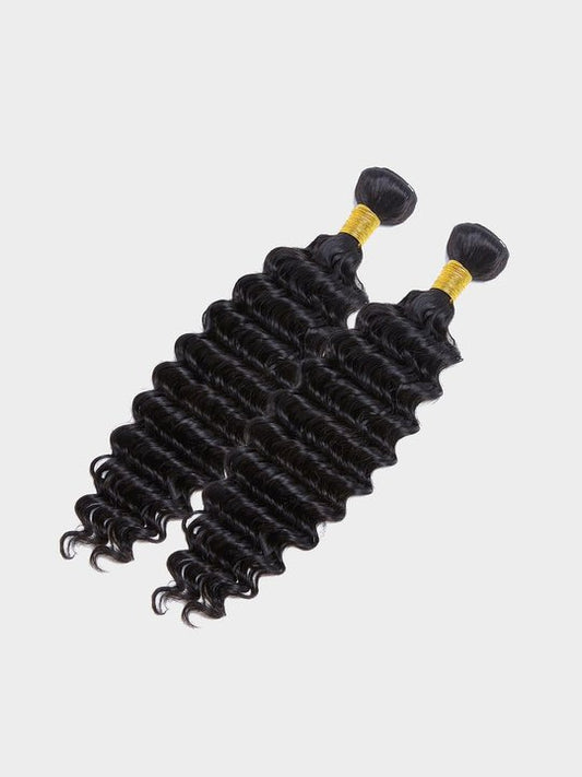 Brazilian Virgin Hair Deep Wave Bundles - 100% Human Hair Weave