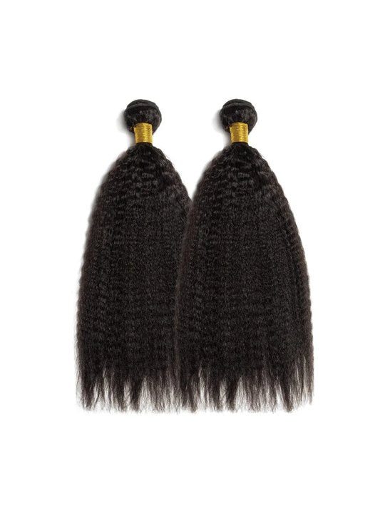 Brazilian Virgin Hair Kinky Straight Bundles - 100% Unprocessed Human Hair Weave