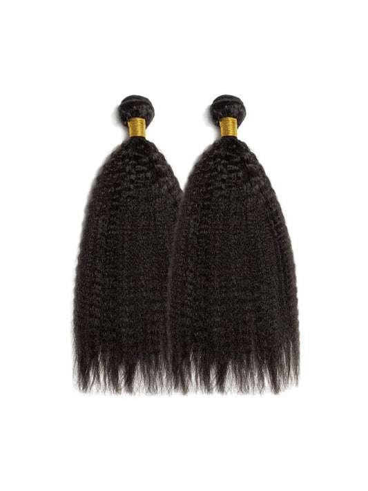 Brazilian Virgin Hair Kinky Straight Bundles - 100% Unprocessed Human Hair Weave
